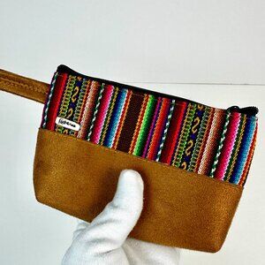 Peruvian Handmade Purse – Faux Suede with Traditional Woven Fabric
